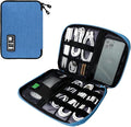 Lcsmaokin Electronics Travel Organizer,Portable Waterproof Electronic Travel Storage Bag for Small Charging Cord Storage,Charger,SD Card etc,for Travel,Business-Blue Black