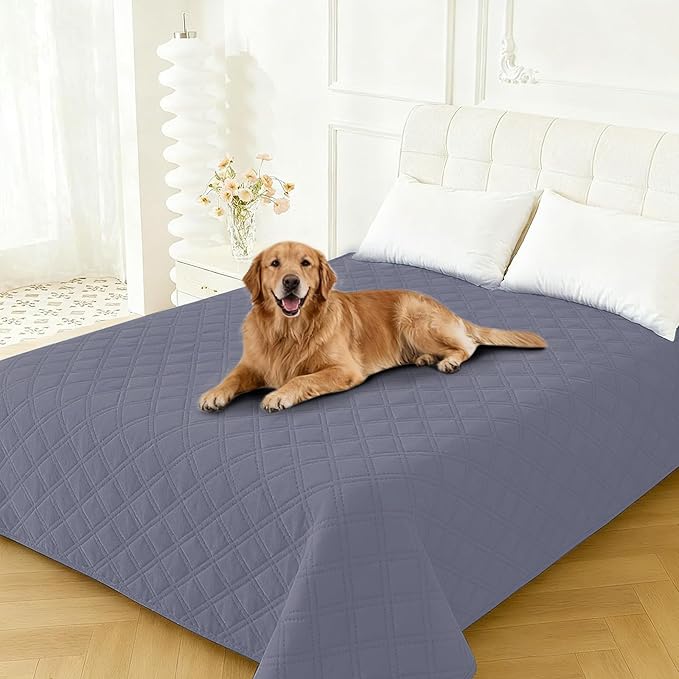 CYCMACO Waterproof Dog Bed Cover Pet Blanket, Soft Couch Cover for Dogs Washable, Non-Slip Dog Blanket Protect Furniture Couch Sofa Car for Puppy Large Dogs Cat (52x82 Inch, Grey Blue)