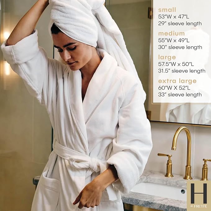 H by Frette Shawl Collar Bathrobe with Piping