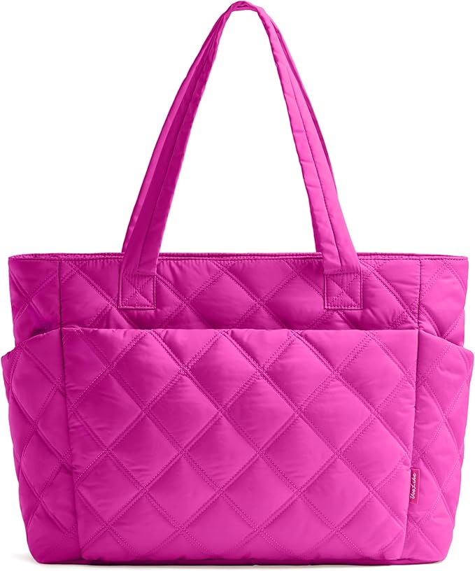 Uselike Tote Bag for Women, Lightweight Puffer Tote Work Bags with Compartments for Travel, Quilted Shoulder Bag with Zipper