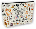 Girlly Dog Mom Makeup Bag Valentines Day Gift: Cute Cosmetic Bag Just A Girl Who Loves Dogs For Daughters, Sisters, Friends,Teen Girls & Women.Ideal Gift For Travel, Birthdays, & Christmas.