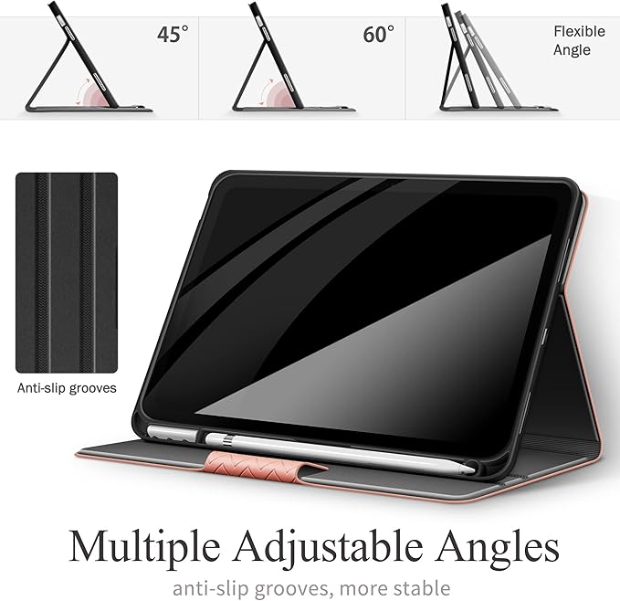 auaua Case for iPad (A16) 11th Generation 11 Inch 2025, iPad 10th Generation 10.9 Inch 2022, with Pencil Holder, Auto Sleep/Wake, Adjustable Stand, PU Leather