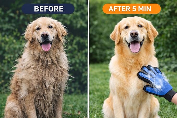 Happy Smile - 2-in-1 Pet Grooming & Bath Gloves – Remove Loose Fur, Deep Clean, Stress-Free Massage for Dogs & Cats
