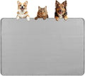 Bartuke Dog Food Mat, Extra Large 40" x 28" Silicone Pet Feeding Mat for Small, Medium, and Large Pets Non-Slip, Easy to Clean, Gray