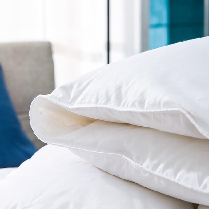 Globon Goose Down Comforter King Size,800 Fill Power All Seasons Luxury Duvet Insert, Ultra Soft 420 Thread Count Noiseless Shell, Medium Weight with 8 Corner Tabs, White