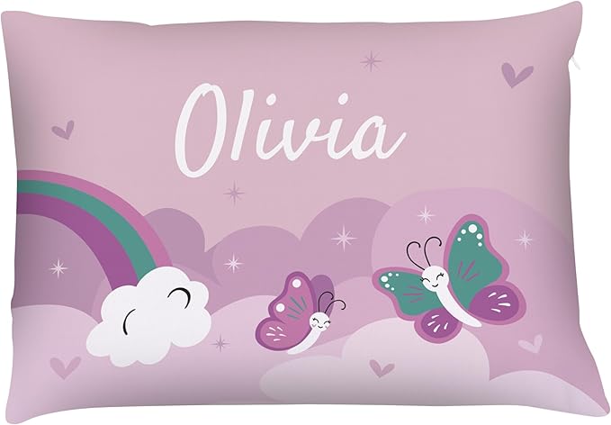 Prints Next Day – Kids Custom Unicorn Throw Pillow - 14" x 20" - Double-Sided Printing - Includes Insert - Kids Personalized Bedroom Accent Pillow with Name - Nursery Decor - Printed in USA
