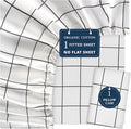 LANE LINEN Twin Fitted Sheets & Pillowcase Set, 100% Organic Cotton, Percale Weave, Soft, Breathable, Fits Mattress Up to 15' Deep - Charcoal Windowpane