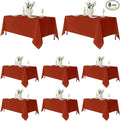 Fitable 8 Pack Rectangle Tablecloths: Stain Resistant Wrinkle Free Fall Table Clothes, Washable Reusable Polyester Table Covers for Wedding Thanksgiving Party Birthday Banquet(Rust, 70x120 inch)