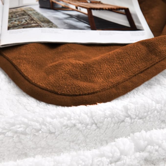 Yaning Waterproof Blanket for Bed Couch Sofa, Soft Liquid Pee Proof Pet Blanket for Dog Puppy Cat, Reversible Sherpa Fleece Furniture Protector (Caramel, 60x80 inches)