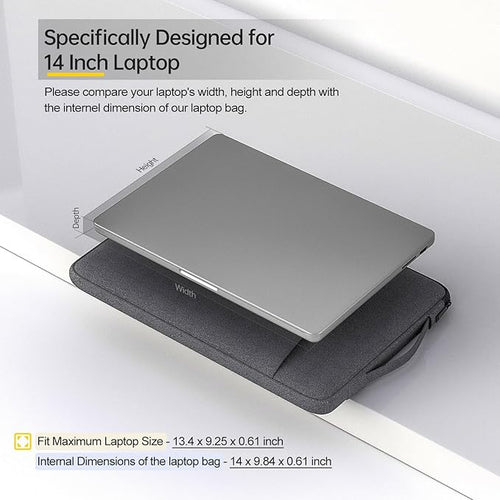 14 Inch Laptop Sleeve Case for Acer Chromebook 314/ Plus/Aspire Go, HP Chromebook 14, ASUS Lenovo Dell Carrying Bag, Space Grey
