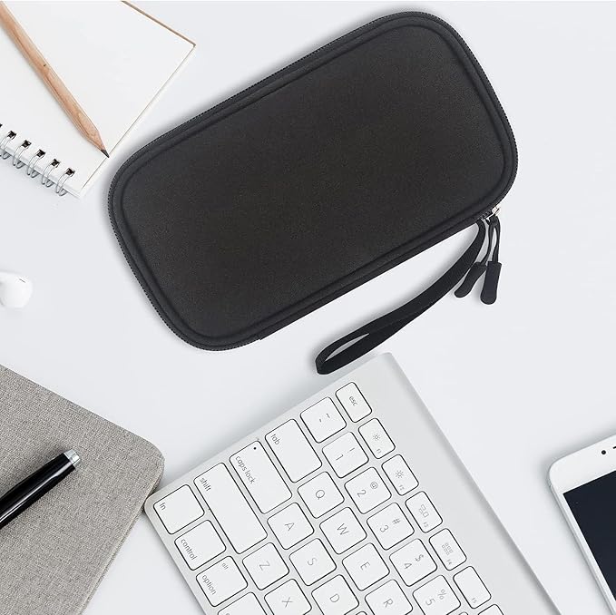 Lacdo USB Flash Drive Case Thumb Drive Holder Case Organizer Portable Electronic Accessories Storage Bag for SanDisk/SamData/Samsung USB Flash Drives Jump Drive Memory Stick, Cable, Medium Size-Black