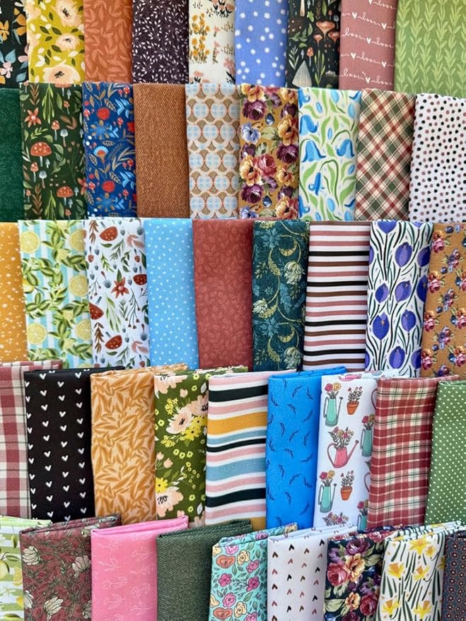 Cotton Fabric Squares Bundle 8x8 Inches – 25 Pcs Assorted Floral & Vintage Prints, 100% Cotton Satin, Quilting Patchwork Sewing Craft Fabric, Random Mix