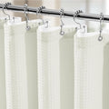 Vipfree 3 in 1 Shower Curtain Set, Waffle Shower Curtain and Liner Set with 12 Double Sided Shower Curtain Hooks, 258GSM Luxury Weighted Cloth Shower Curtains for Bathroom, 72 W x 84 H, Cream