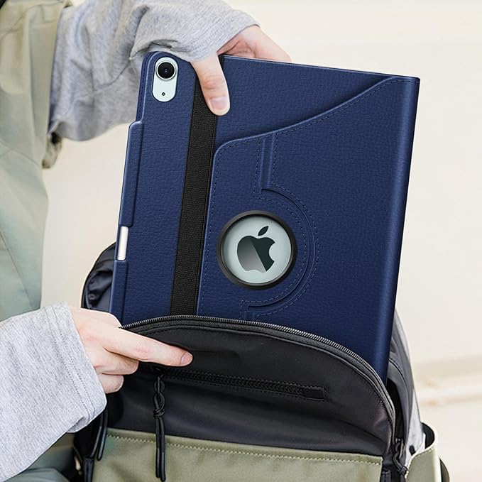 Fintie Rotating Case for iPad Air 13-inch (M3) 2025, (M2) 2024-360 Degree Swiveling Protective Stand Cover with Pencil Holder, Auto Wake/Sleep, Navy