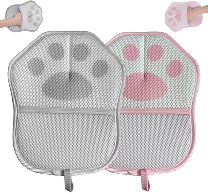 MoeQOassis 2 Pcs Static Pet Hair Removal Gloves for Dogs & Cats, Newly Upgraded Thickened Reusable Electrostatic Hair Removal Gloves, Pet Hair Removal Tool for Clothing, Couch, Carpet, Car Seats