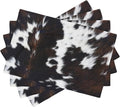 Vintage Cowhide Animal Placemats, Natural Rustic Farm Vintage Cow Animal Fur Texture Print Washable Fabric Placemats Table Kitchen Dining Party 12x18 Inch Set of 4
