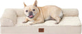 EHEYCIGA Orthopedic Dog Bed Medium Size Dogs, Memory Foam Dog Bed with Washable Removable Cover, Waterproof Pet Sofa Couch for Crate with Nonskid Bottom, 30x20x6 Beige