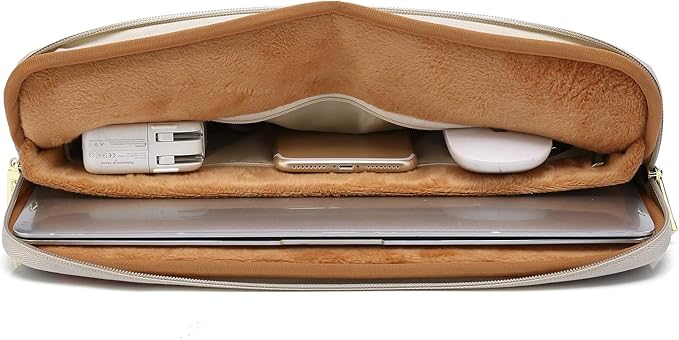 kayond Water-Resistant Canvas 13.3 Inch Laptop Sleeve-White Rose