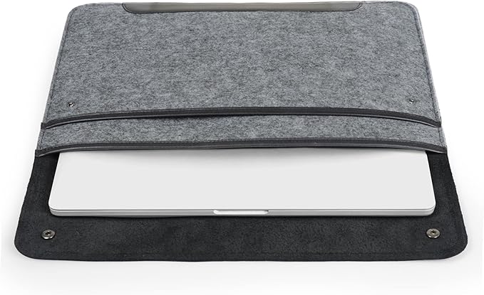 MegaGear Genuine Leather and Fleece MacBook Bag Laptop Sleeve for MacBook Pro and MacBook Air Case - 16 Inch - 15 Inch - 15.5 Inch (M4, M3, M2, M2, M1, Pro & Max) 2020 to 2024 Models