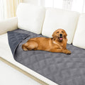 Smiry Waterproof Dog Bed Cover Blanket 40x90, Soft Reversible Pet Blanket, Washable Leakproof Cats Dogs Couch Cover for Sofa, Couch, Furniture, Lattice, Grey/Dark Grey