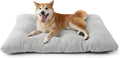Bedsure Washable Dog Crate Bed Large Sized Dog, Comfort Fluffy Plush Pet Pillow Bed Kennel Pad with Non-Slip Bottom, Machine Washable Pet Sleeping Mat, 35"x23", Gray