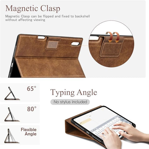 Antbox Case for iPad Air 11-inch M3 (2025) / M2 (2024), iPad Air 5th/4th Generation 10.9'' Vegan Leather with Pencil Holder Typing Angle Auto Sleep/Wake Muti-Stand