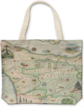 Xplorer Maps Canvas Tote Bag with Handles, Cloth Grocery Shopping Bag, Reusable & Eco-friendly Bag, 100% Cotton, Washable