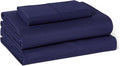 Amazon Basics Organic Cotton Sheet Set with 1-Piece Pillowcase, Navy Blue, Twin XL