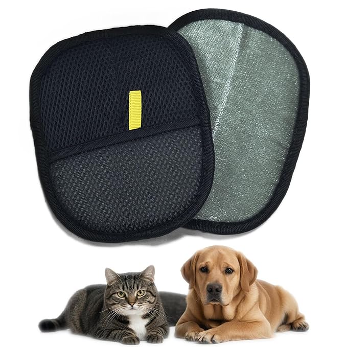 Celivelan Pet Hair Removal Gloves for Cats & Dogs – Reusable Grooming Glove with Static Charge to Remove Fur from Furniture, Carpet, Car Seats & Clothes – Upgraded Pet Hair Remover Mitt(2PCS)