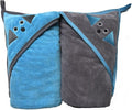 Penny & Niko Multi Purpose Microfiber Pet Towel - Drying Towel/Hooded Robe for Dogs and Cats (30 x 30-2 Pack, Blue/Gray)