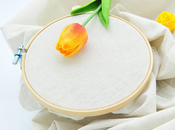 Ivory Linen Needlework Embroidery Fabric Cross Stitching Aida Cloth 62" by 1 Yard Rose Flavor