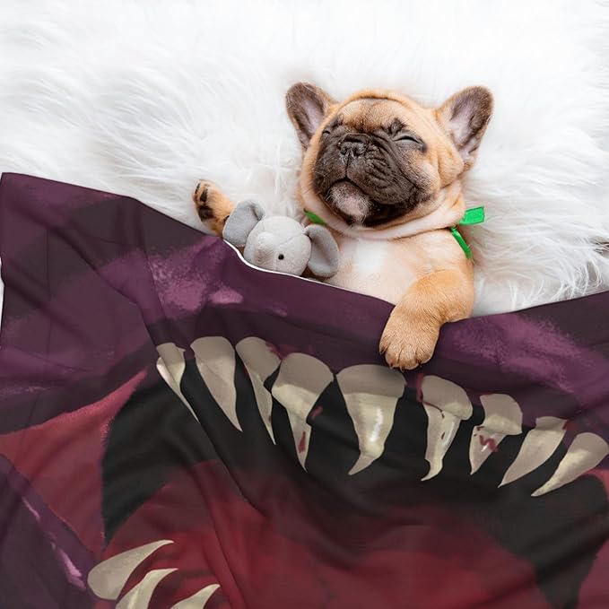 ENSFTF Pet Blanket,Warming Ultra Soft Warming Mat for Indoor Pet Beds & Furniture Reversible Blanket Machine Washable 27.6 * 19.7Inch,Monster Pattern