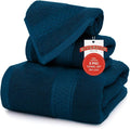 RIVERSIDE 3-Piece Towel Set, 1 Bath Towel, 1 Hand Towel, 1 Washcloth, 550 GSM Ring Spun Cotton, Soft, Quick Dry, Absorbent Bathroom Towels for Home, Gym, Spa, Blue Opal