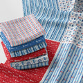 Nautical Patchwork Fabric Panel 100x155 cm – 100% Cotton Satin, 6 Coordinated Marine Prints on One Continuous Sheet for Quilting, Sewing & DIY Crafts (Maritime Style, 6pcs 50x50cm)