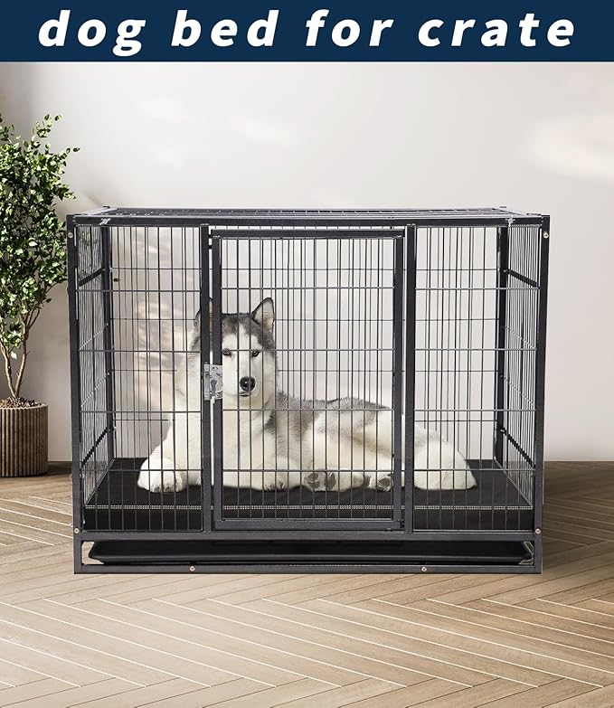 Waterproof Dog Bed Hair-Resistant, Removable Vegan Leather Cover, for Pets Up to 50 lbs