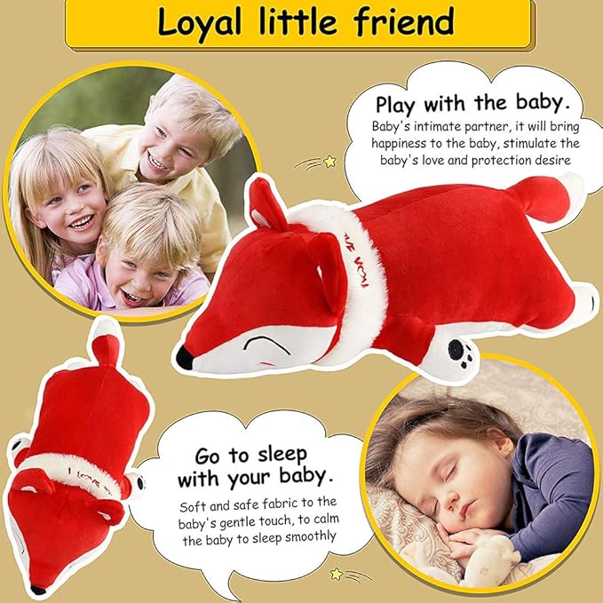 VSFNDB Stuffed Fox Animal Plush Toy 20 Inches Red Large Animal Stuffed Plushies Super Soft Cute Cuddly Pillow Cushion Stuff Dolls Birthday Xmas Gifts for Children Kids Boys Girls Room Decor, 20Inches