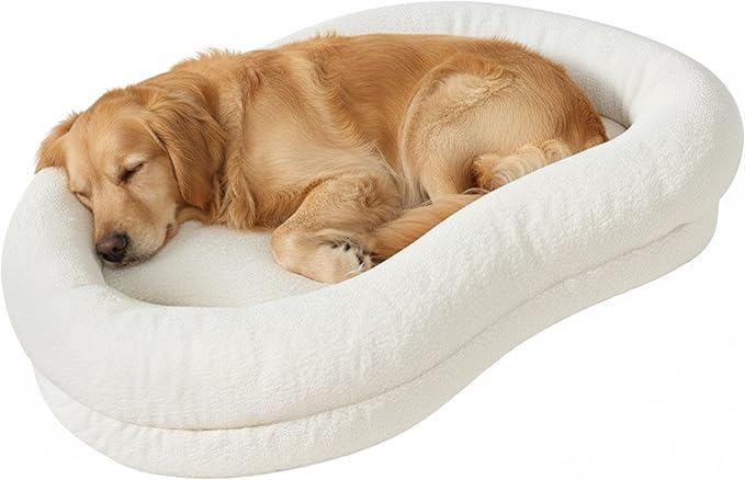 LELEFIDO Orthopedic Dog Beds for Large Dogs, High-Density Foam Support Pet Bed with Cloud-Like Bolster Sides, Non-Slip Bottom, Washable Removable Cover, Pet Couch Bed for Medium Large Dogs