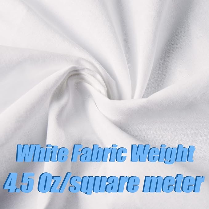 2 Yard White Cotton Fabric,Natural Cotton Poplin Fabric by The Yard, 59 Inches Wide 100% Cotton Fabric,Soft Embroidery Muslin Quilting Material for Sewing Material Apparel Cloth