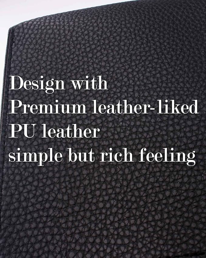 Large Tissue Box Cover Rectangular – Plus Size Rectangle Tissue Box Holder with Bottom Belt [JESMINI, Black] Modern Leather Long Tissue Holder for Bathroom/Car/Office Decor