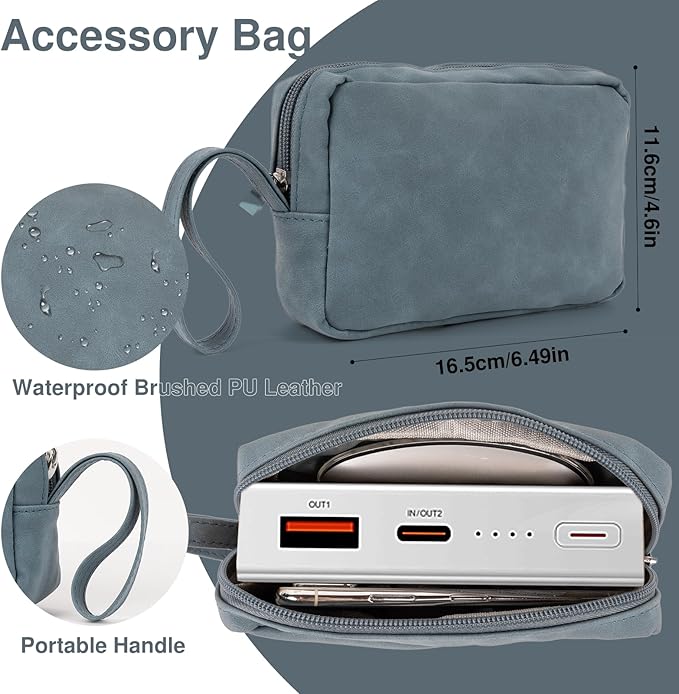 Allinside 13-14 Inch Laptop Sleeve Case for MacBook Pro 14" 2021-2024/MacBook Air 13" 2010-2017/MacBook Pro 13" 2010-2015, Waterproof Matte PU Leather Sleeve Cover with Stand & Accessory Pouch, Blue