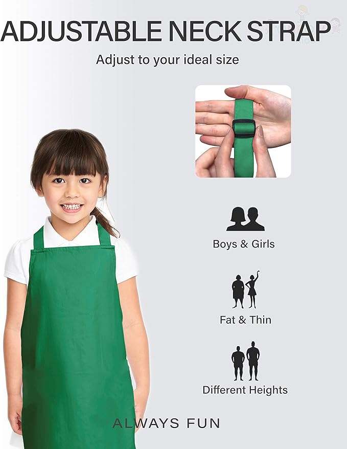 Kids Apron, Small, 100% Cotton With An Adjustable Strap to fit All Ages