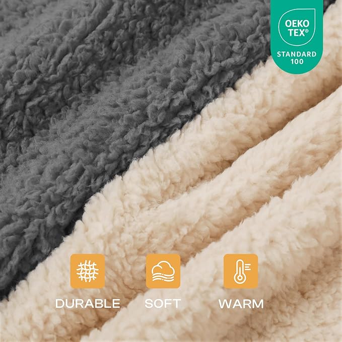 Luciphia Premium Fleece Pet Blanket for Small Medium Dogs Puppy Soft Sherpa Calming Cat Throw Blankets(Grey,57x40 inches)