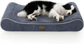 COZY KISS Orthopedic Dog Bed for Extra Large Dogs up to 140 lbs - Removable Washable Cover with Waterproof Lining, Cotton-Polyester Blend Boat-Shaped Lounger Mattress, XL(51x36x8in), Blue