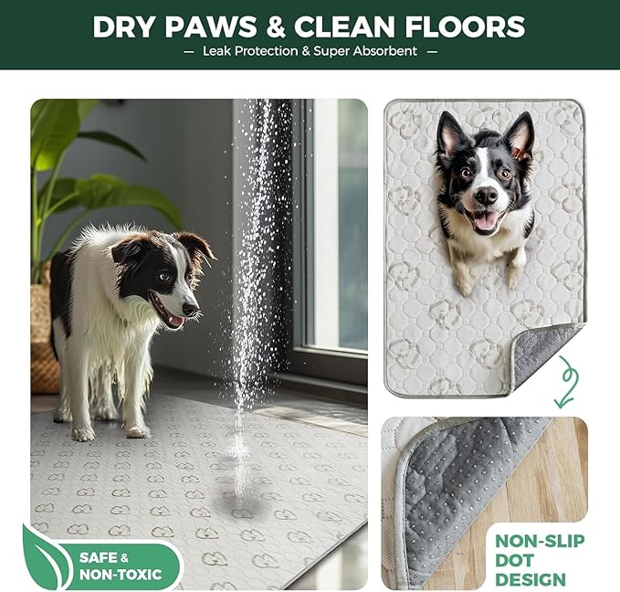 FXW Washable Pee Pads for Dogs, Leak-Proof & Non-Slip, Specifically Designed for Whelping Box, 47" Round, Khaki, 2 Packs