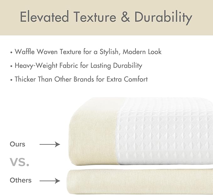 Madison Park Shower Curtain Spa Waffle Weave Stall Shower Curtain for Bathroom 3M Scotchgard Moisture Management, Spa Quality Modern Shower Curtains for Bathroom, Stall: 36x72'' Cream