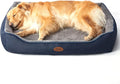 Tidore Orthopedic Dog Beds for Medium Dogs, Durable Egg Crate Foam Sofa Dog Bed wit Washable Removable Cover,Waterproof Lining,Pet Bed for Large Dogs (Navy Blue-Velvet, 39.4" L x 31.5" W x 7.4" Th)