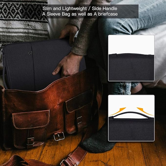 15.6 Inch Laptop Sleeve Case for Acer Nitro 5/ Aspire 5/Predator Helios 300/Chromebook 15, Lenovo Yoga 7i 16 Inch, Dell Inspiron 15 5000/Asus Chromebook/HP Pavilion Carrying Bag(Black)