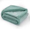 Maidewow Waterproof Green Dog Blanket Reversible Pet Bed Cover Puppy Throw Blankets Leakproof Sofa Couch Cover Cat Pet Jacquard Blanket for Warm Fluffy Washable Mat-Green,L-65x57in