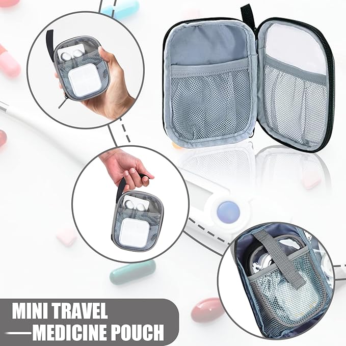 GDNasist Medicine Storage Bag, Medical Bag Pill Bottle Organizer for Emergency, Medicine Box Empty with Small Portable Pouch, First Aid Box for Travel and Home Storage
