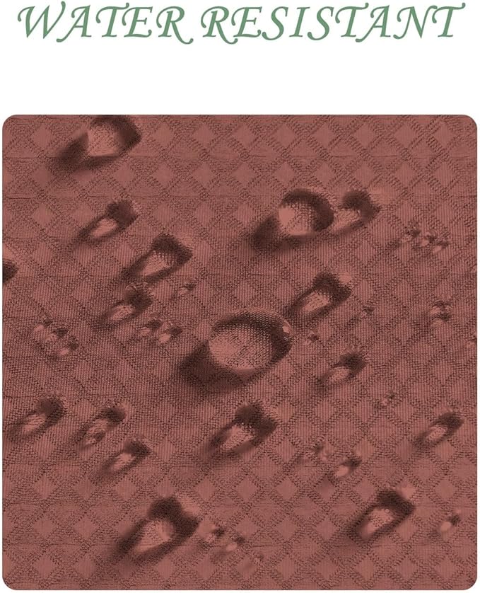 ggaimwf 72x72 Inch Solid Color Shower Curtain for Bathroom Waffle Bath Water Resistant Fabric Curtains Coffee Modern Thick Shower Stall Curtain with Metal Hooks
